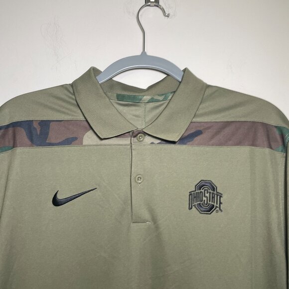 NWT Men's L Nike Ohio State Buckeyes Dry-Fit Military Appreciation Polo Shirt - Picture 3 of 11